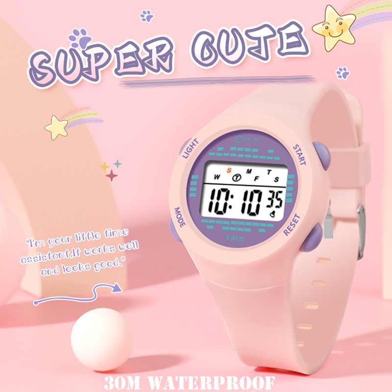Smartwatch Watches For Kid Boy With Alarm - Reloj electrónico para niños, reloj rosa