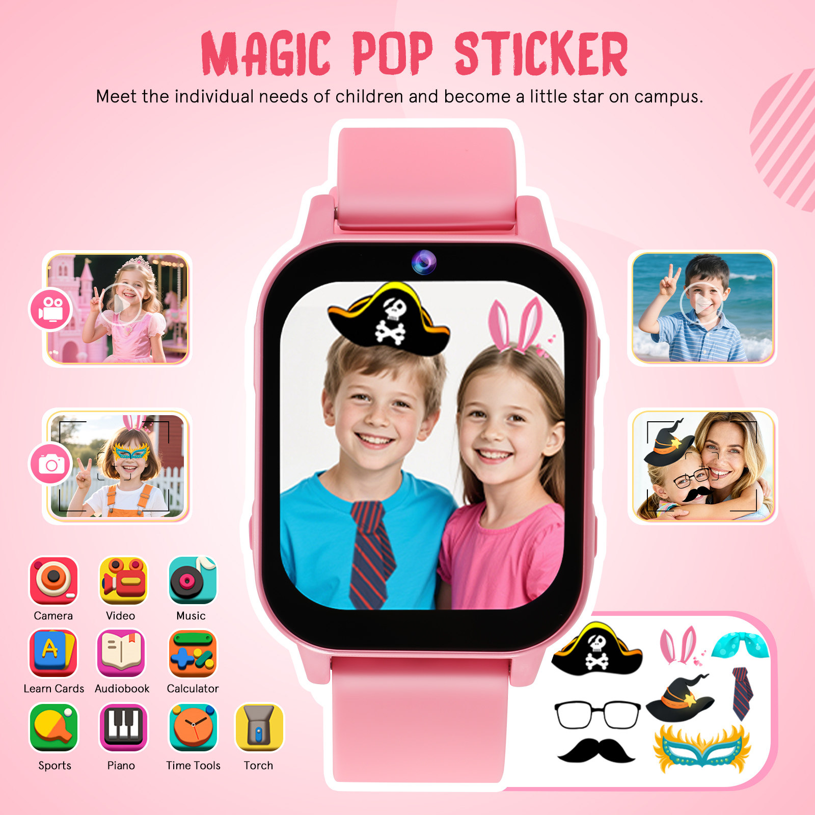 Reloj Inteligente para Niños c - Smartwatch Pink Watches For Kids reseña y precio