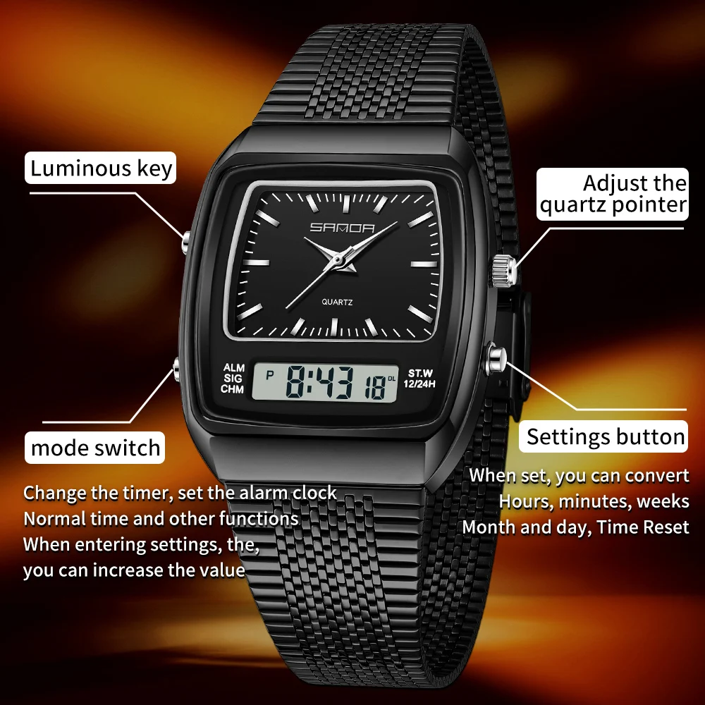 Relojes SANDA para Hombre, Rel - Timex Watches Smartwatch reseña y precio